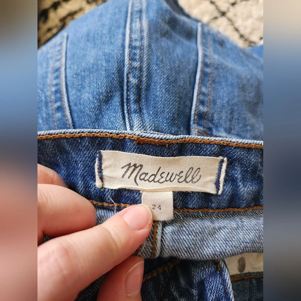 Madewell Two-Tone Denim A-Line Mini Skirt in Blue